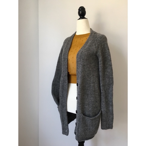 Wilfred Grey Wool Alpaca Button Up Cardigan Grey Small - Picture 2 of 7